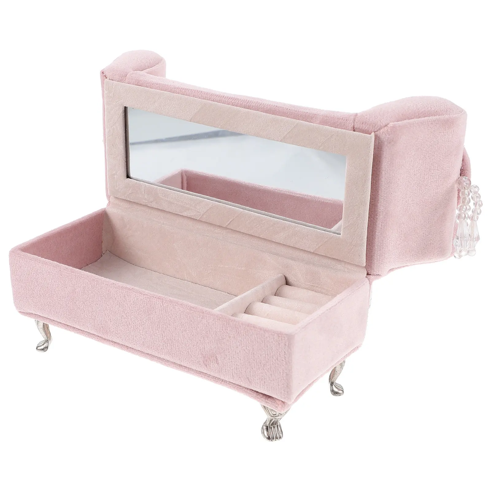

1Pcs Jewelry Organizer Sofa Shape Jewelry Box Small Desktop Ornament Storage Case for Rings Earrings Lipstick Home Decoration