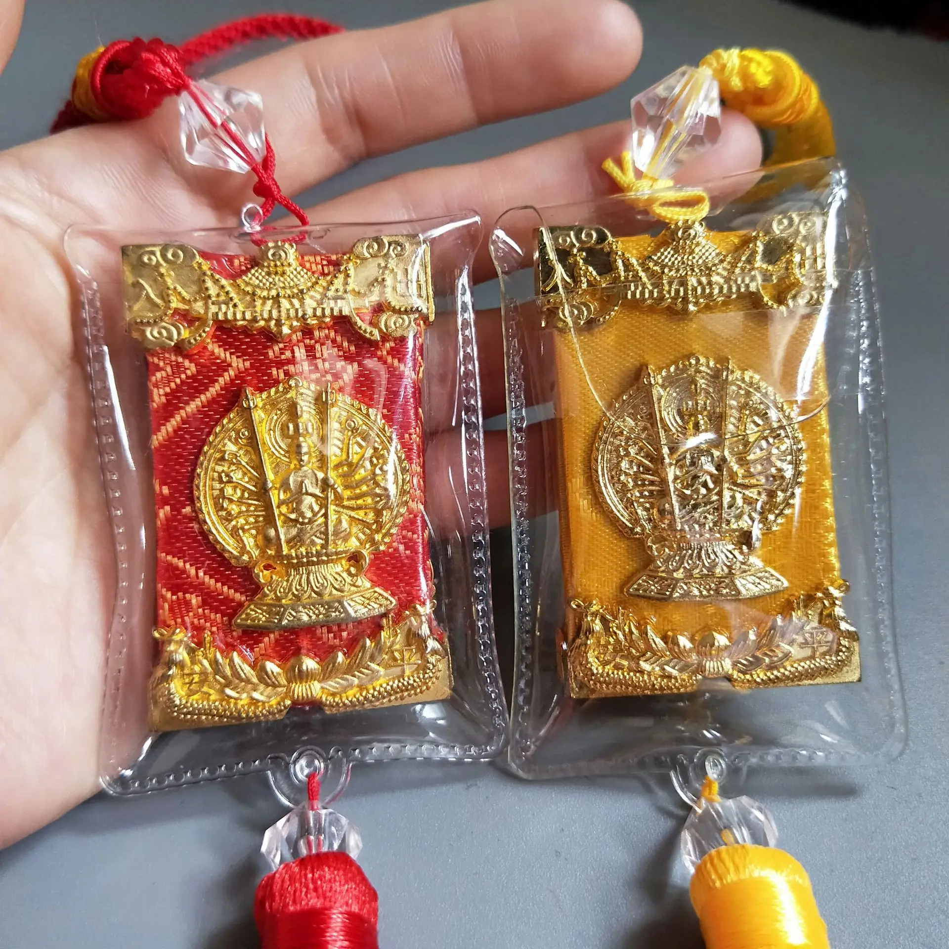 Thailand Tibet Buddhist Shurangama Mantra scripture Amulet bless safety Auto Rearview Mirror Pendant For Car Decoration Accessor