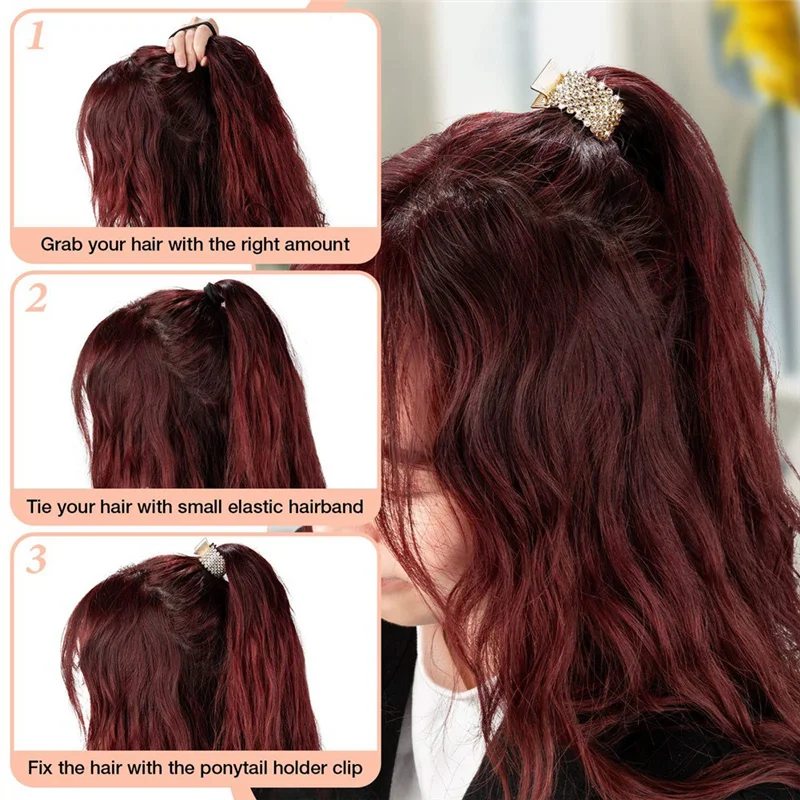 

B26C-3PCS Заколки для волос со стразами для высокого хвоста, маленькие металлические заколки для волос в виде акулы, держатель с пряжкой для хвоста, декоративные волосы