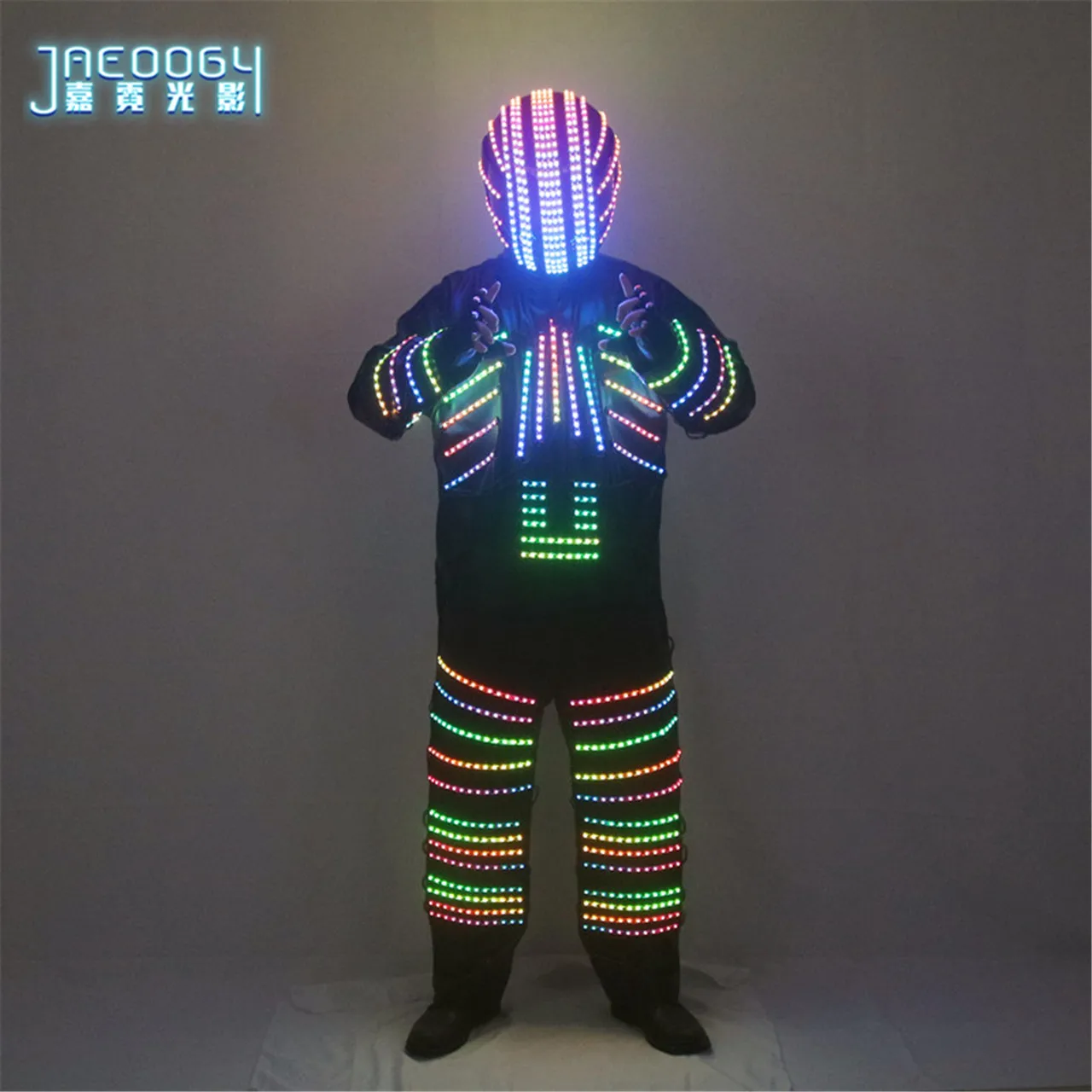 LED Light Up Costume Robot Suit Stage Performance Light Up Props Bar Nightclub Laser Gloves Suitable For Party Performance