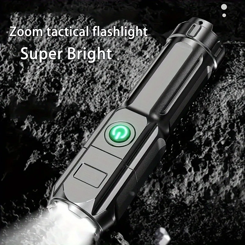 Powerful LED Flashlight Anti-Slip High Power Flashlight USB Charging Outdoor Camping Torch Power Display for Outdoor Camping Use