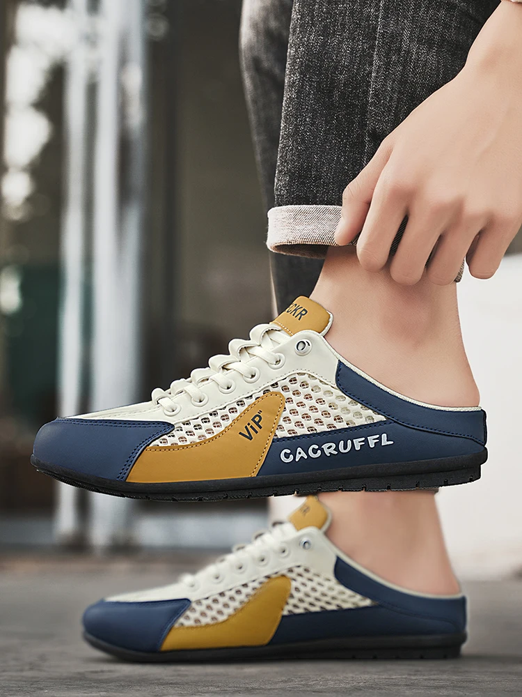 2025 Nouveaux slips décontractés pour hommes – Demi-pantoufles durables, confortables, respirantes et élégantes