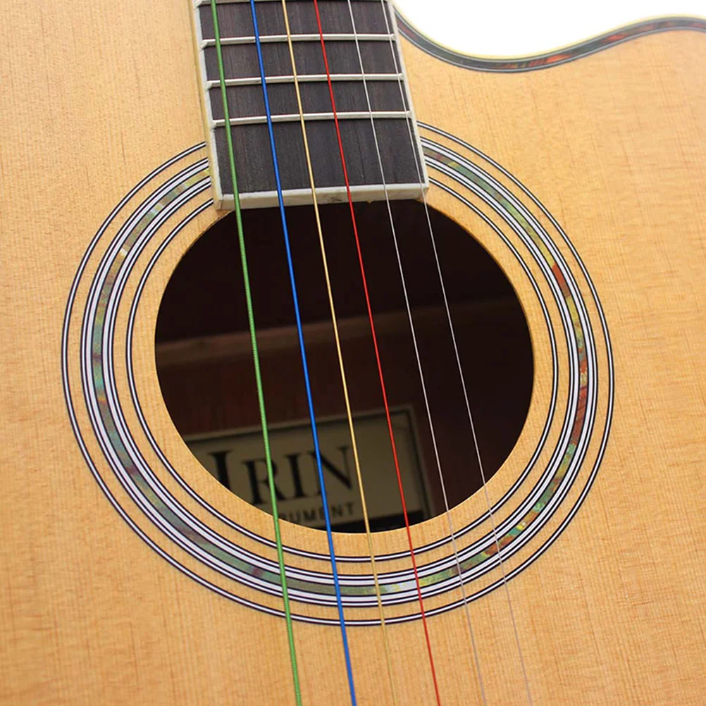 

1 Set Brass Alloy Colorful Folk Strings Acoustic Guitar String Replacement Durable Long-Lasting Bright Sound Guitar Accessories