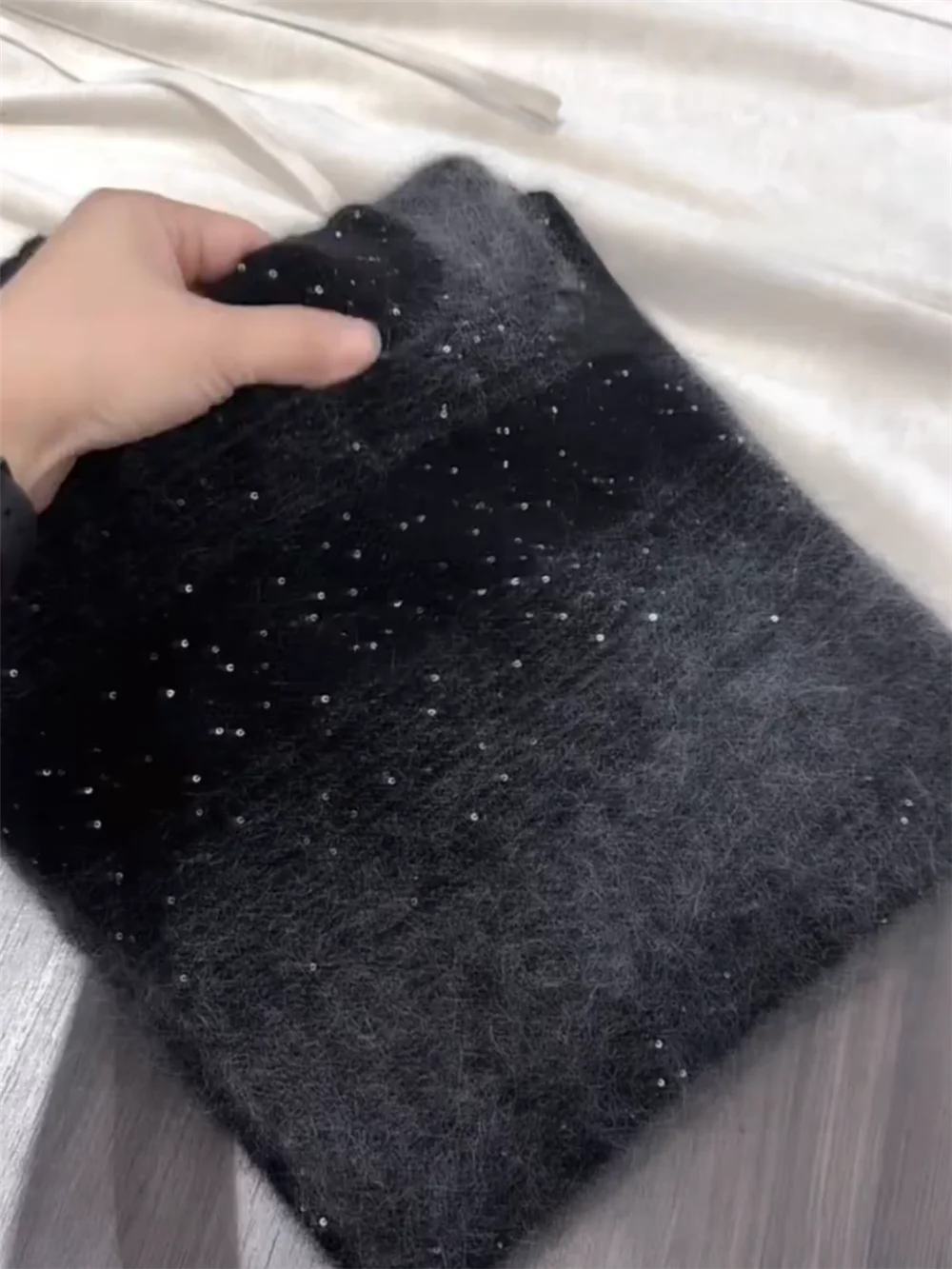 

Блестящий тяжелый круглый вязаный свитер Ne, женский осенне-зимний теплый свитер большого размера, моющийся удобный трикотаж