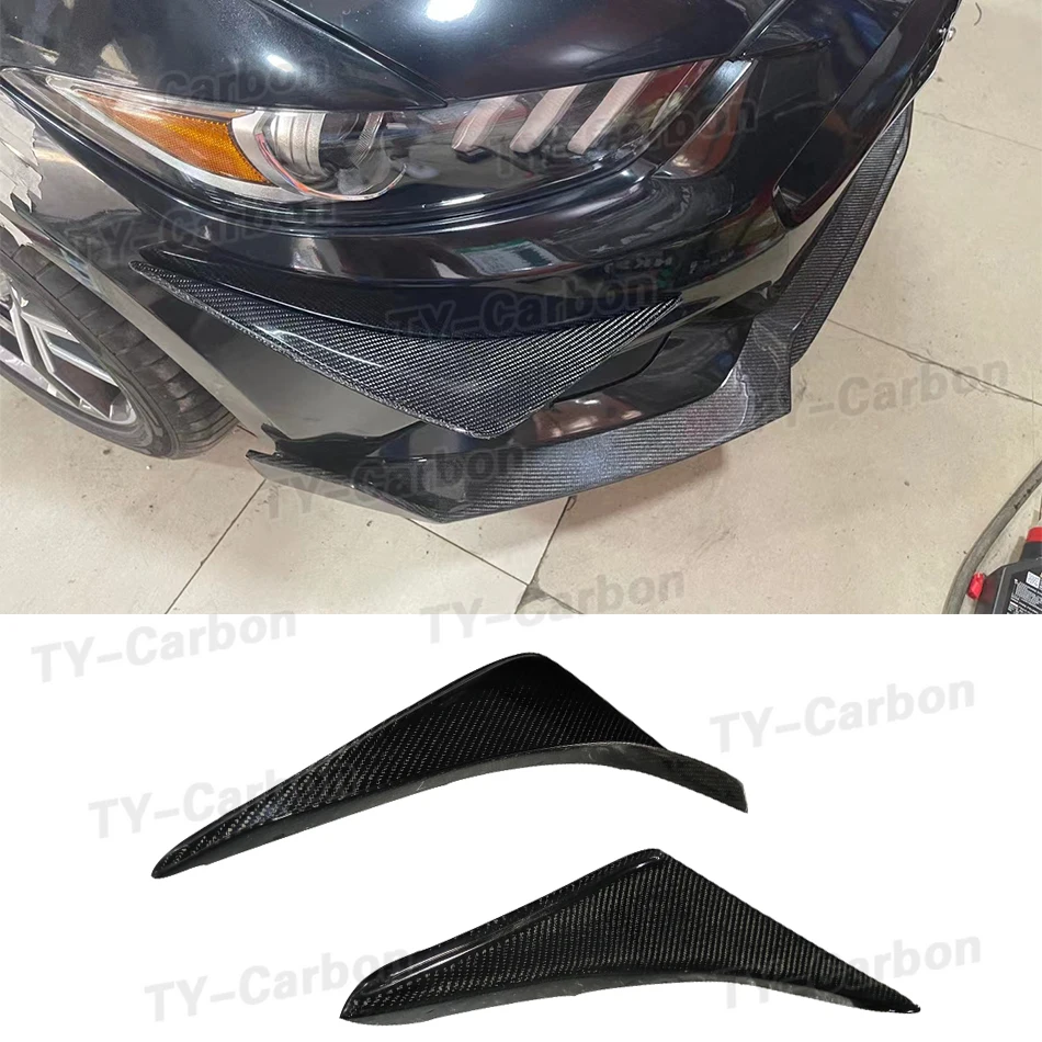 

Carbon Fiber FRP Front Bumper Splitters Side Shark Fins Canards for Ford Mustang 2015-2020