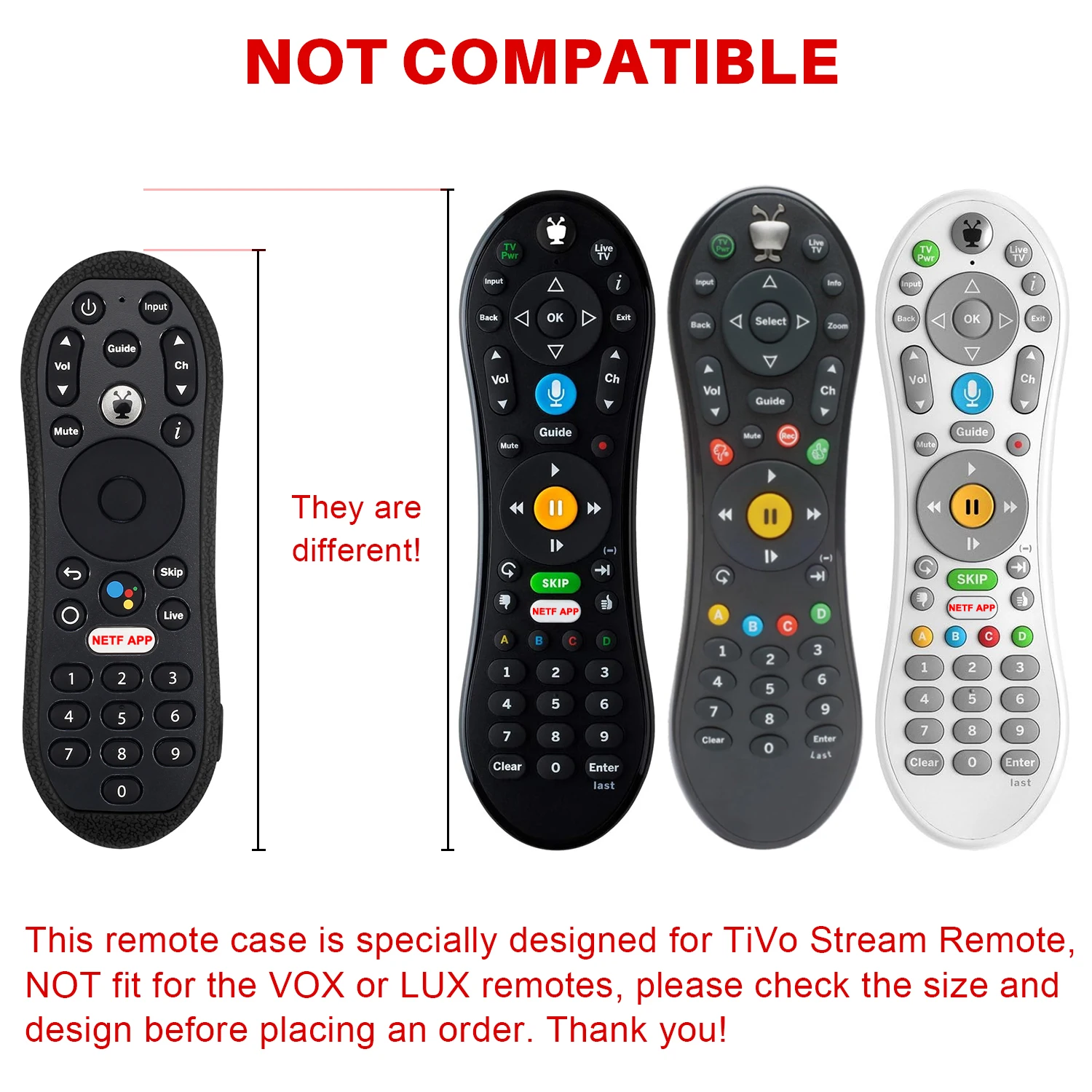 Protective Sheath Cover Fit for TiVo Stream 4K TV Remote Control Shockproof Anti-Lost Silicone Case Holder Waterproof Shell