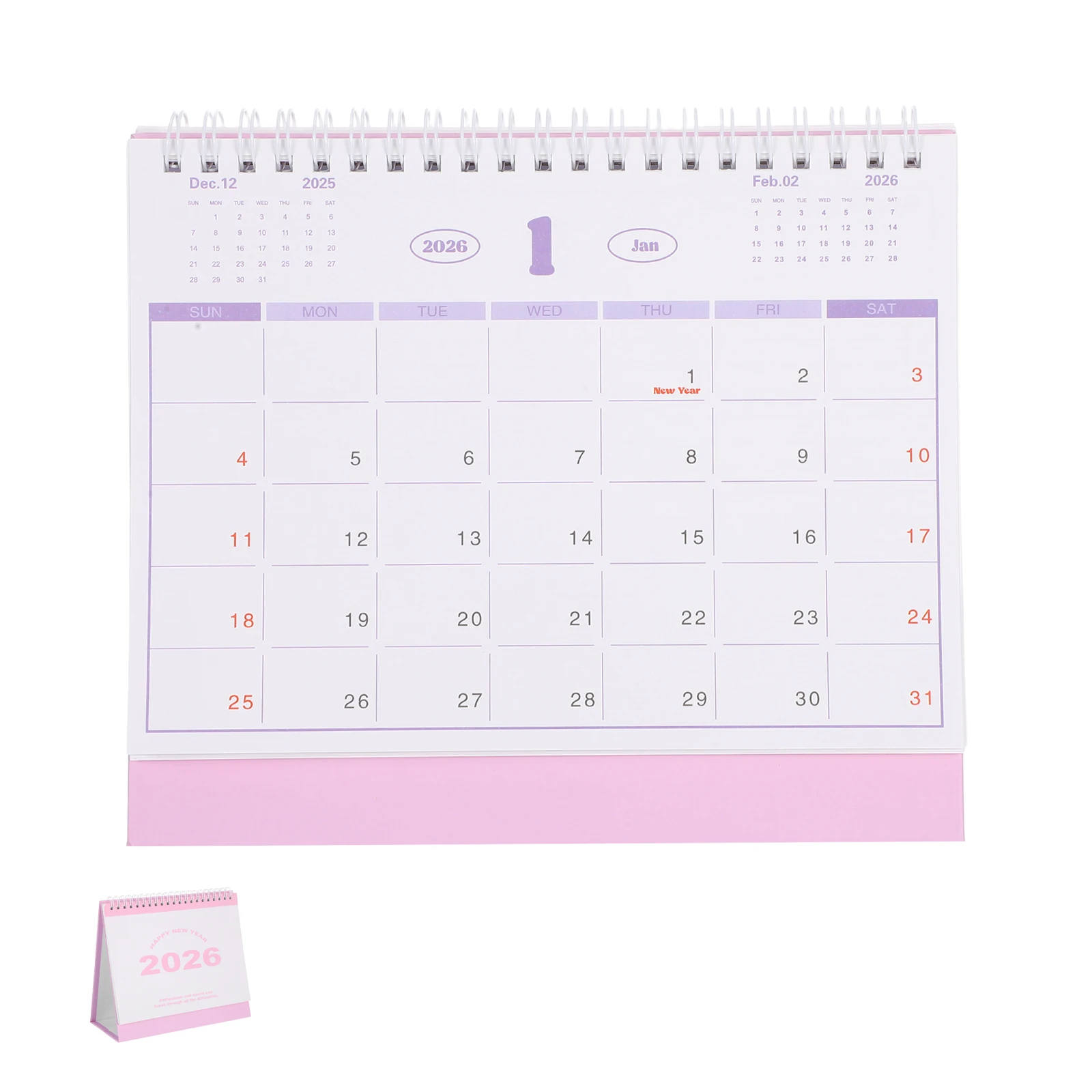 

2026 Desk Flip: Elegant Mini Desktop Planner Thick Paper Block Calendar For Home Office Classroom Use Spiral Standing Memo