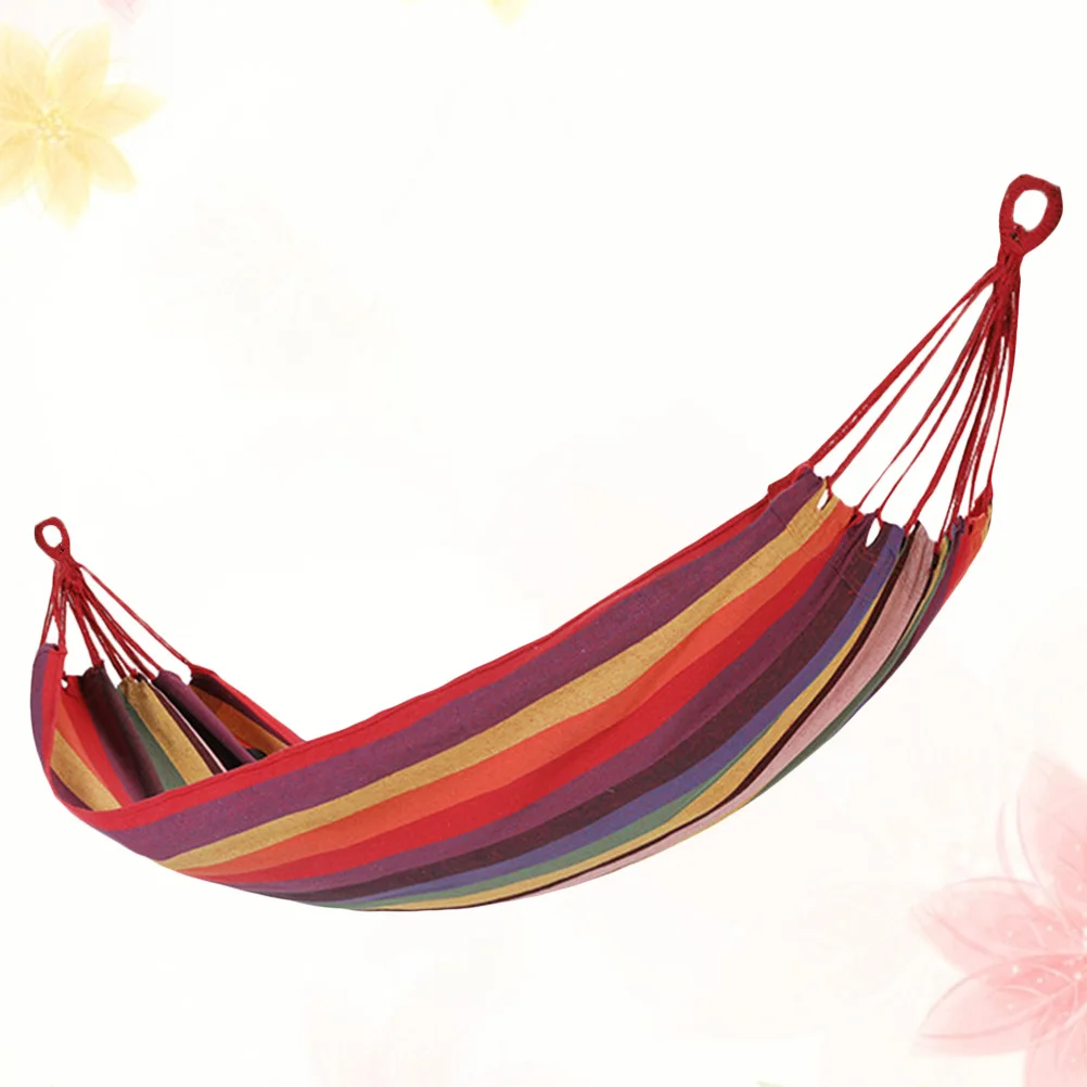 

Canvas Single Hammock Stripe Pattern Portable Outdoor Travel Camping Garden Swing Relax Leisure Outdoor Hammock