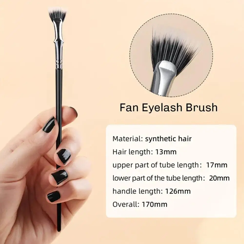 Eyelash Fan Brushes, Lash Fan, dobrado sobrancelha angular, Facial Fan escova para maquiagem, Natural Lifted Effects, Enhance Lower L, G1Q9