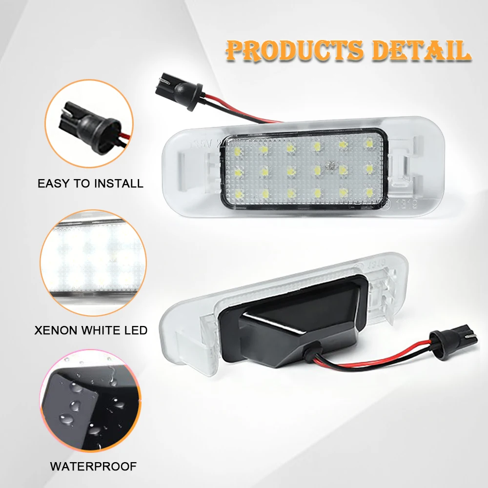 2Pcs Car LED License Plate White Lights for Kia Rio MK1 MK2 Rio 5 Hatchback New Pride Sephia Sport Taxi JB Auto Accessory