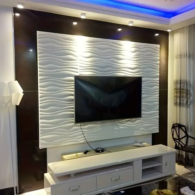 35x35 سنتيمتر مقاوم للماء مكافحة العفن والرطوبة واقية ديكور المنزل الجدار ملصق ثلاثية الأبعاد موجة الملمس ذاتية اللصق خلفية لغرفة النوم