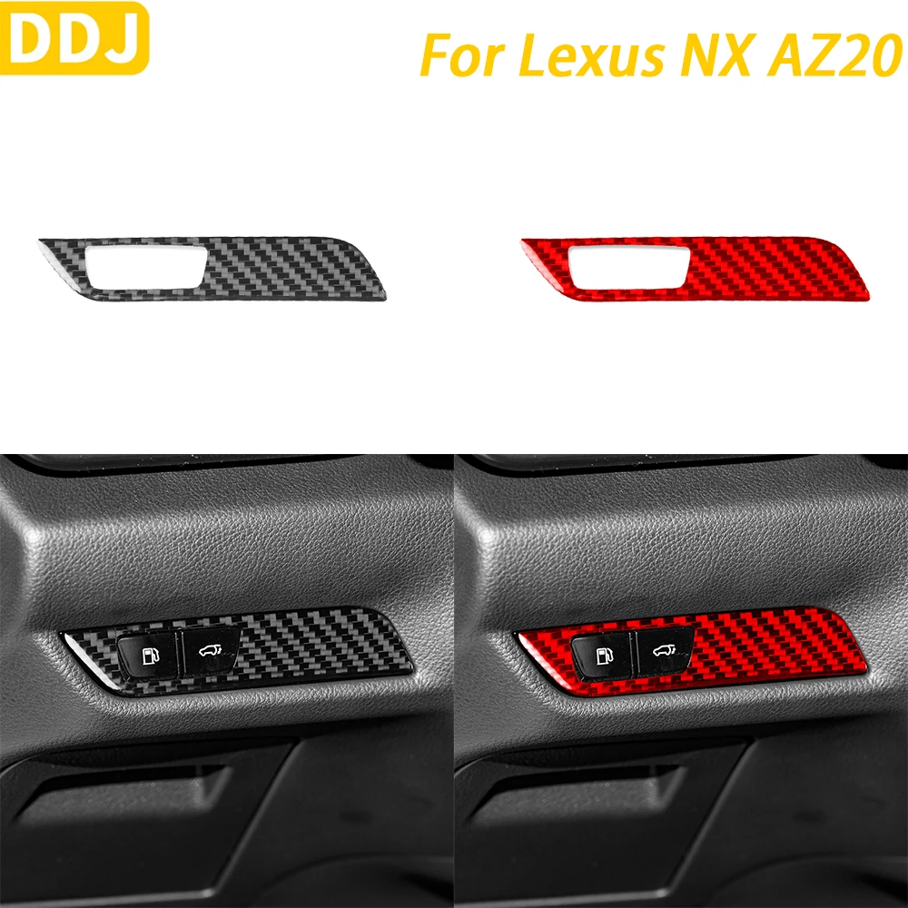

For Lexus NX AZ20 250 350H 450H 2022-2024 Accessories Carbon Fiber Fuel Tank Switch Button Panel Cover Trim Car Interior Sticker