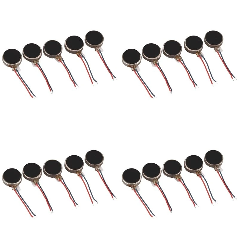 #(Upgraded) 20Pcs DC3V/0.1A 1.5V/0.05A 10X2.7Mm Coin Mobile Phone Vibration Motor Silver