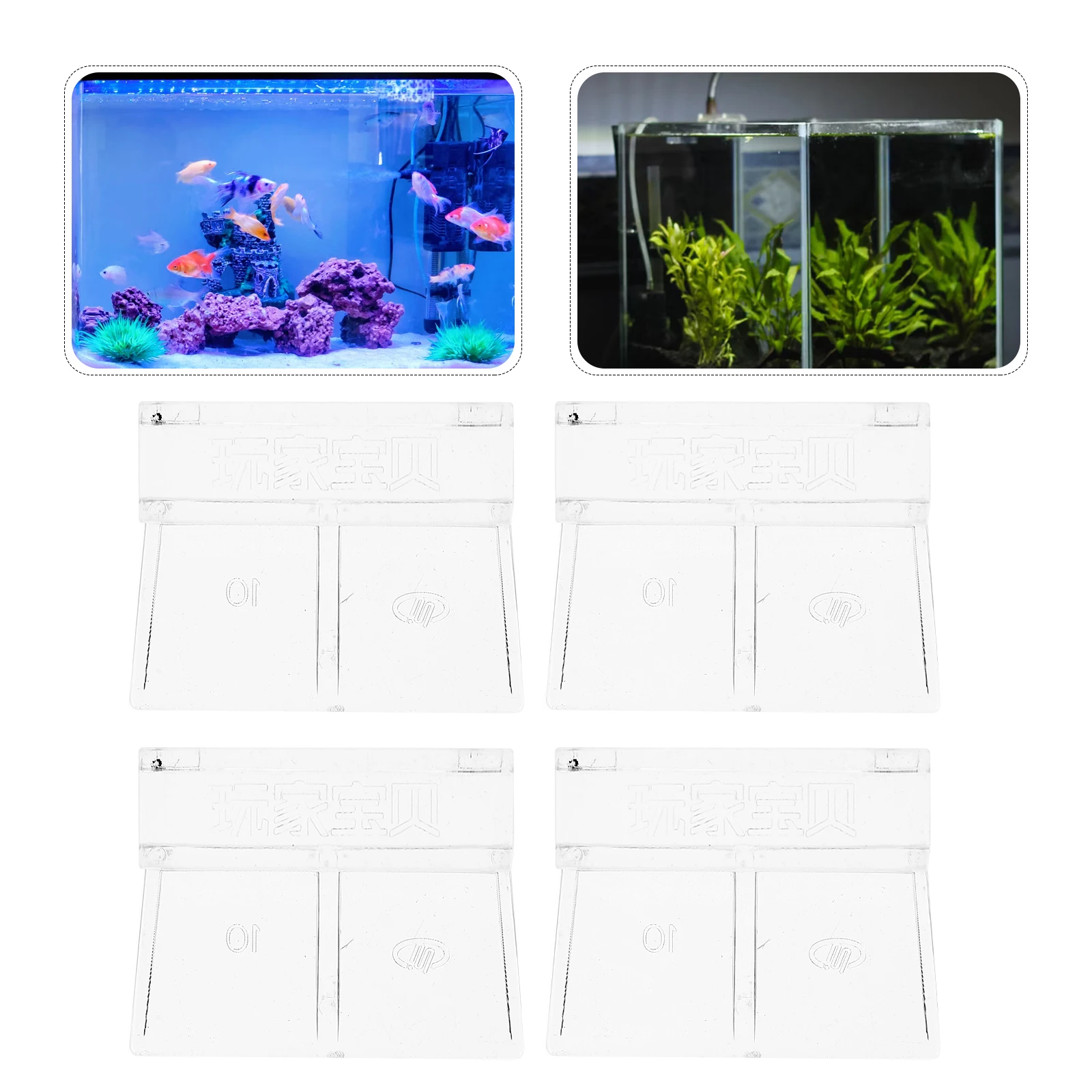

4Pcs Sturdy Aquarium Cover Support Holder Premium Acrylic Fish Tank Lid Bracket Easy to Install No Tools Needed