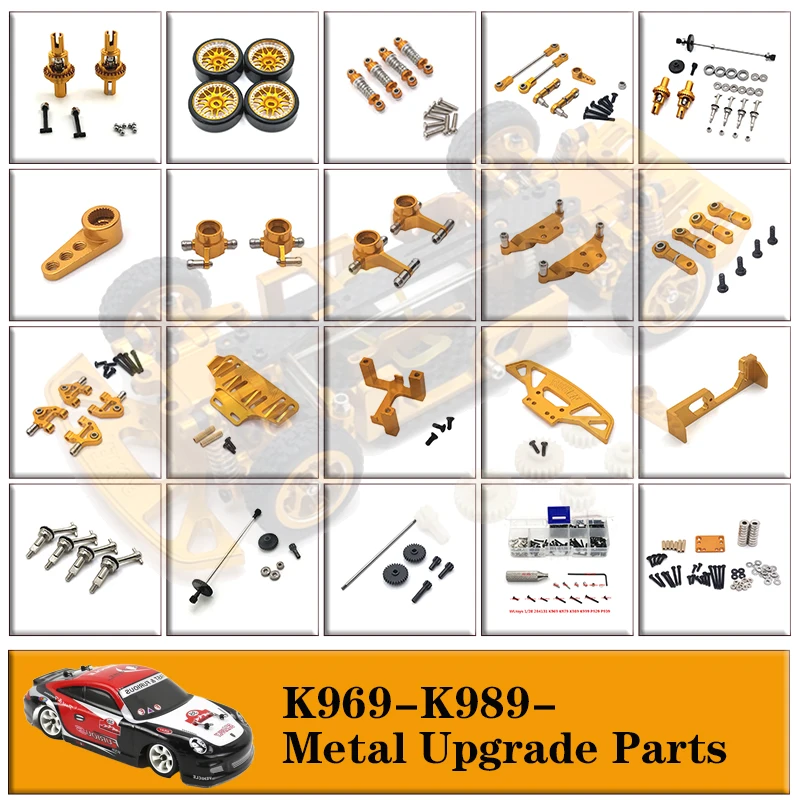 

WLtoys K969 1:28 4WD 2.4G Mini RC Racing Car High Speed Off-Road Remote axial scx10 ii traxxas defender Metal Upgrade - Parts