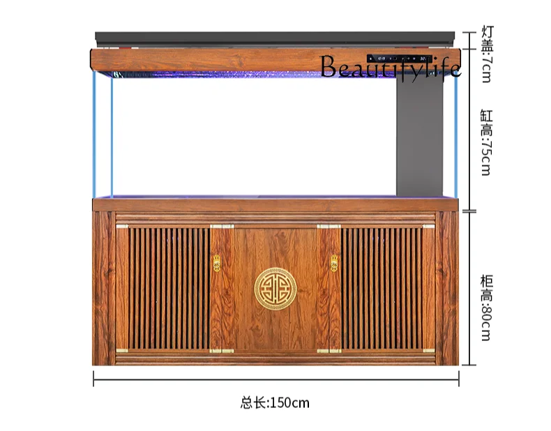 Chinese Household Floor Super White Partition Screens Bottom Filter Change Water Fish Tank