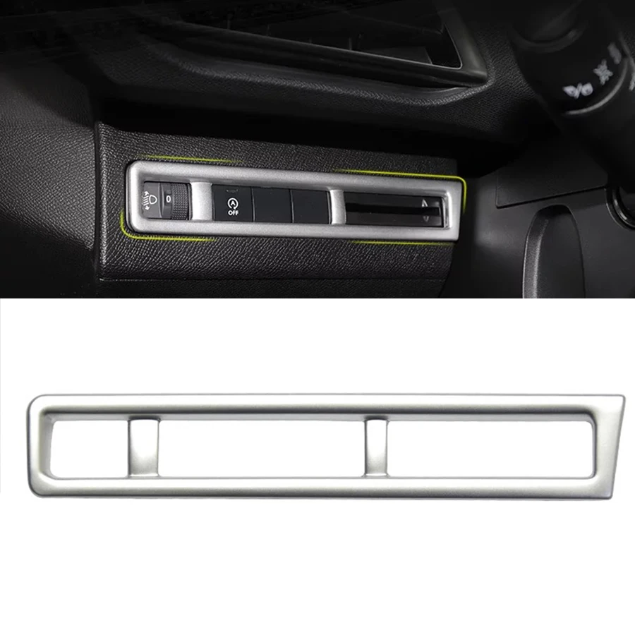 

Серебряный переключатель фар с блестками, регулируемая крышка для фар, наклейка для Peugeot 4008 5008 2017 2018, аксессуары для салона автомобиля с левым рулем