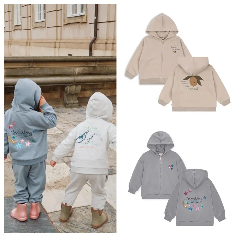 Autumn Boy Hoodies Boys Jackets Long Sleeved  Hoodie Stars Zip-up Jacket   Lemon Baby Coat  Kids Coats Girls Clothes  Outerwear