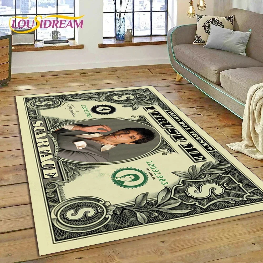 Scarface Tony 3D Printing Movie Rug Carpet for Living Room Bedroom Home Decor,Floor Mat Non-slip Decoration for Sofa Doormat Kid