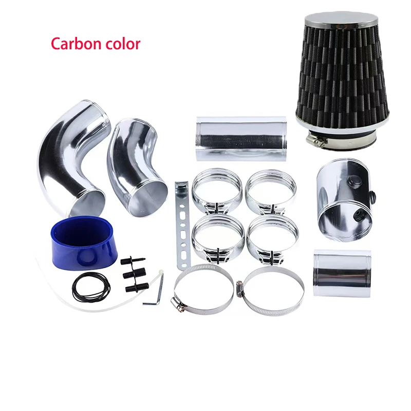 Universal Auto Car 76mm Cold Air Intake System 3inch Aluminium Tube Intake Pipe Kit Turbo Direct Cold Air Filter System