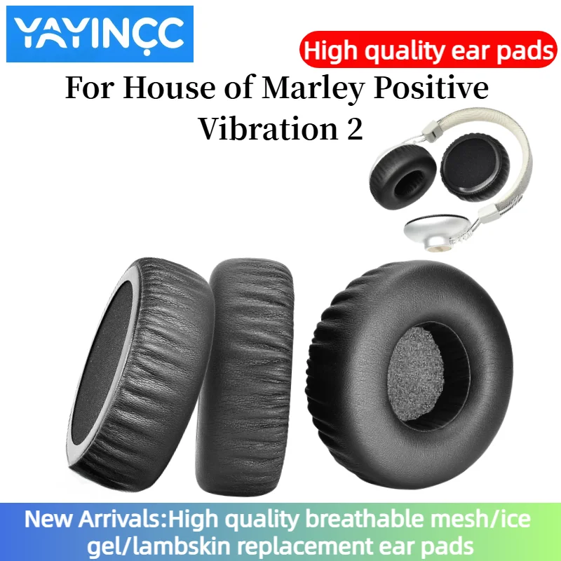 

YAYINCC Replacement Ear pads for House of Marley Positive Vibration 2 Headphones Memory Foam Earmuff headset Gamer Leather case