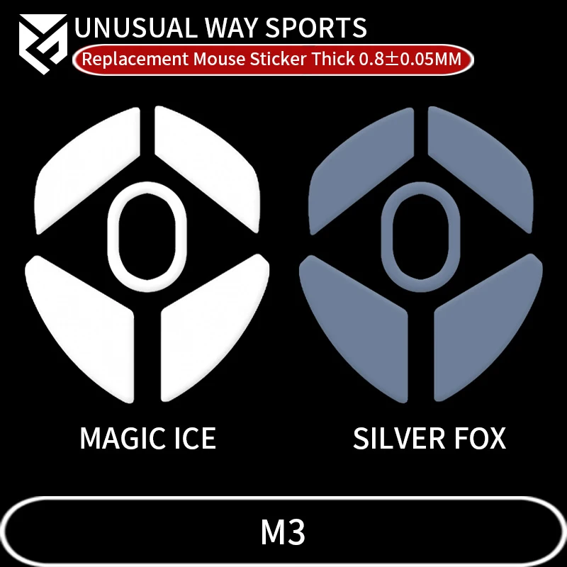 UnusualWaySports Mouse Skates Feet Darmoshark M3 Cambered Surface PTFE Anti Collapse Magic Ice Pink Black Silver Fox