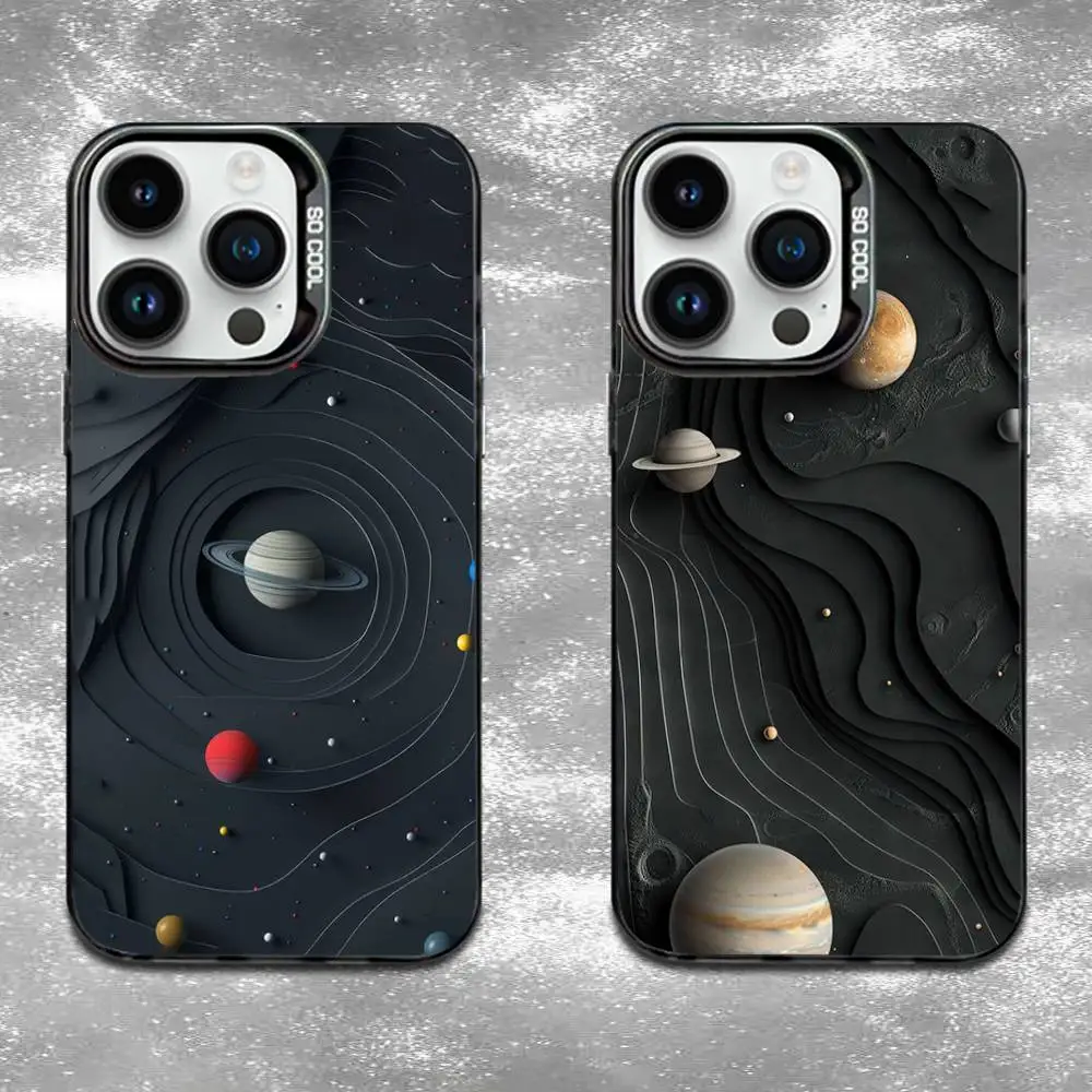 

Cartoon Space Astronaut Phone Case For iPhone 16,15,14,13,12,11,Mini,Pro,E,MAX Black Candy Matte Shockproof Cover