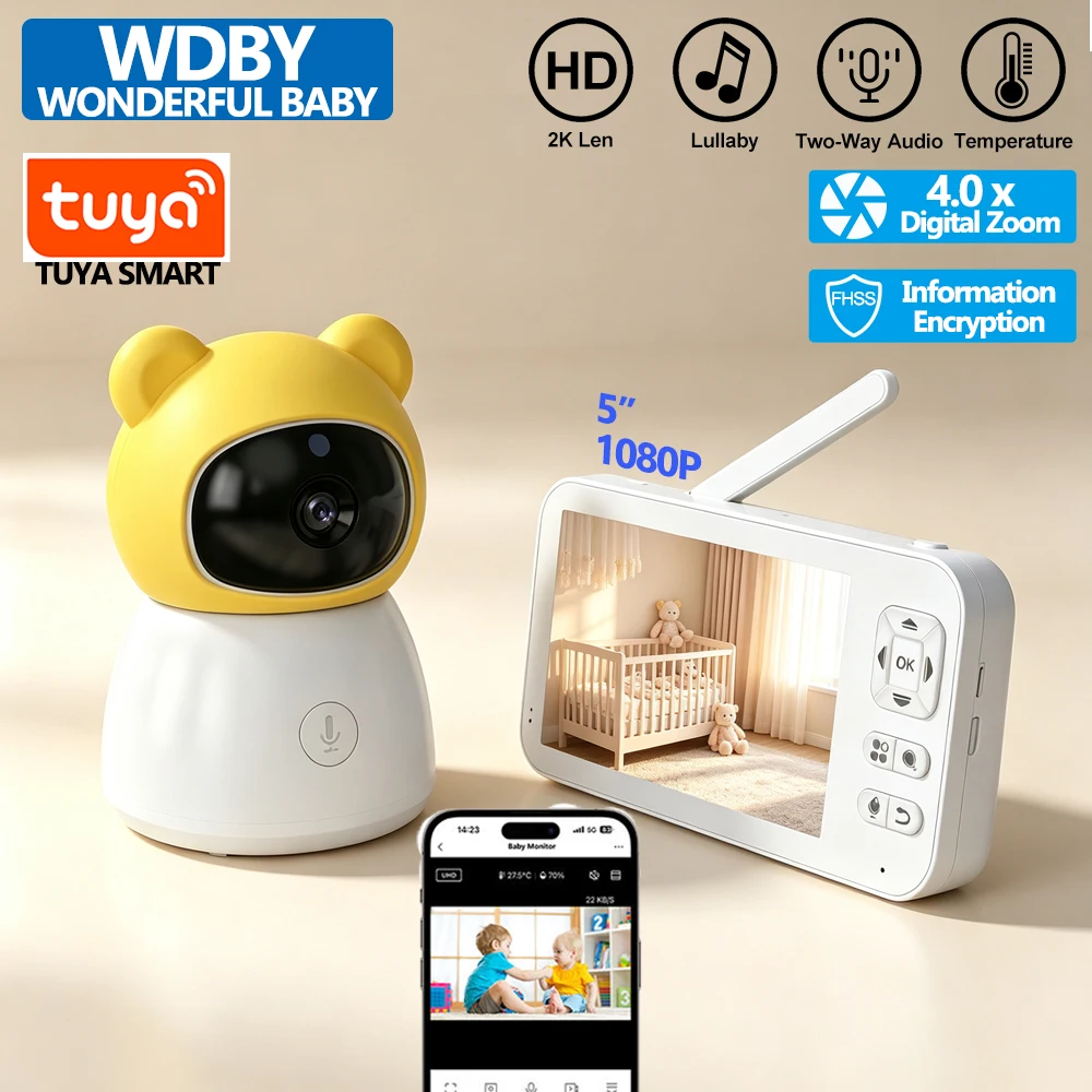 Audio Music Track - 5-calowy inteligentny monitor dla dzieci Tuya,