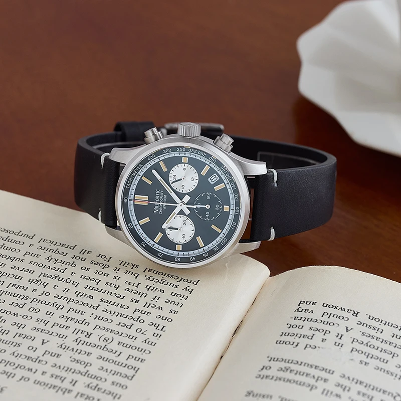 Milifortic ساعة كوارتز رجالية فاخرة فستان الأعمال ساعات R079 الياقوت كريستال كلاسيكي 3 الطلب الفرعي كرونوغراف VK63 مقاوم للماء