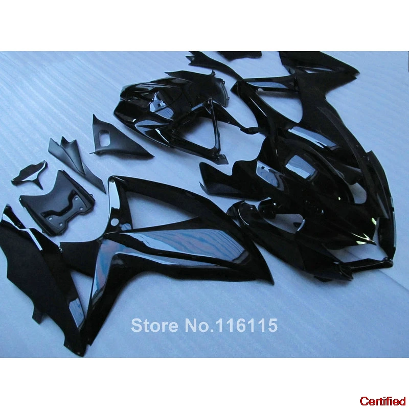 

High grade fairing kit for SUZUKI K8 GSXR 600 700 2008 2009 2010 GSXR600 GSXR750 08 09 10 all black plastic fairings X