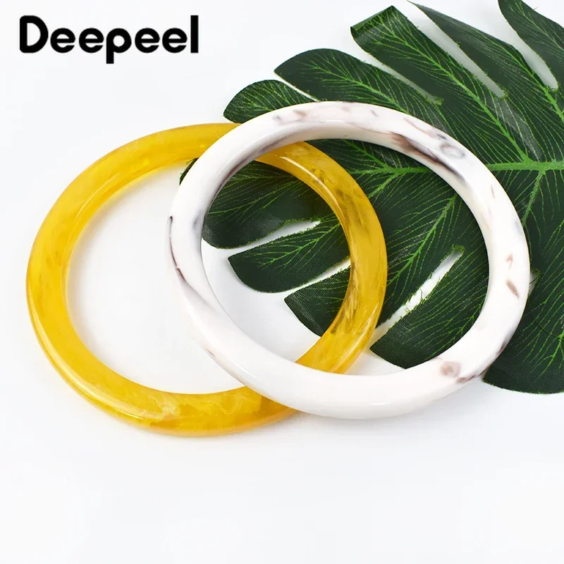 2/4 adet Deepeel 9cm reçine halka çanta sapı yuvarlak akrilik çanta dokuma çanta kolları değiştirin aksesuarları DIY çanta yapma malzemeleri