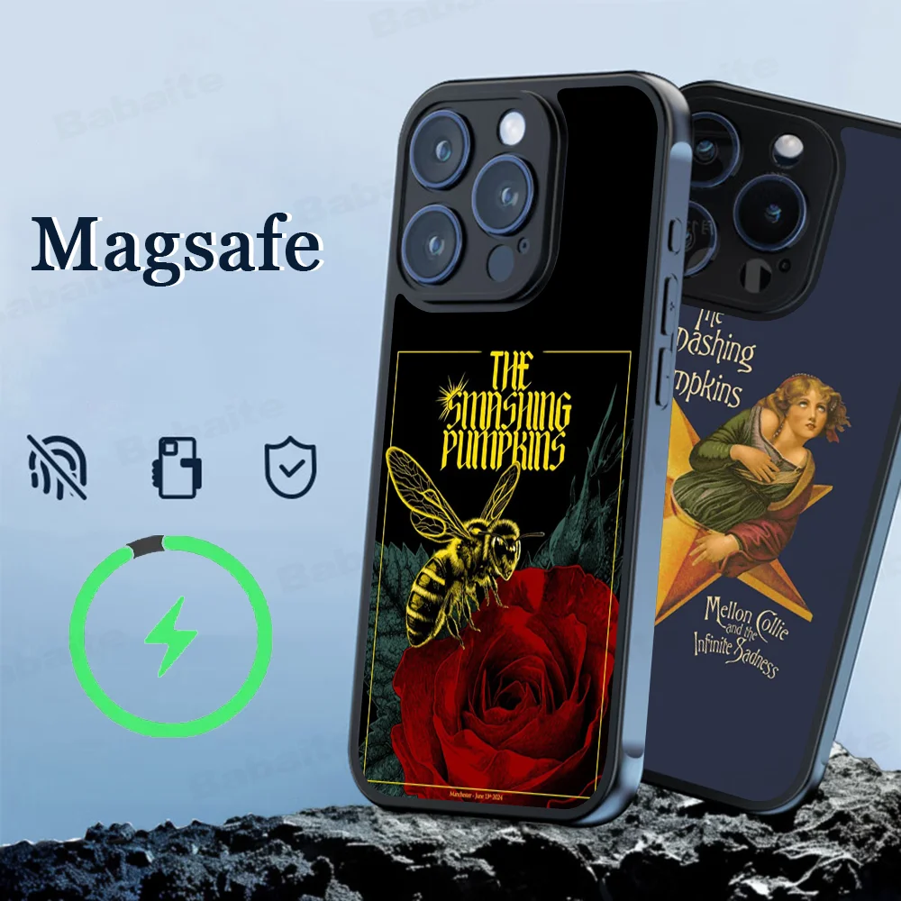 

Rock The Smashing Pumpkins Phone Case Magnetic Case For IPhone 16 14 13 12 11 15 Pro Max Plus For Magsafe Wireless Charge Cover
