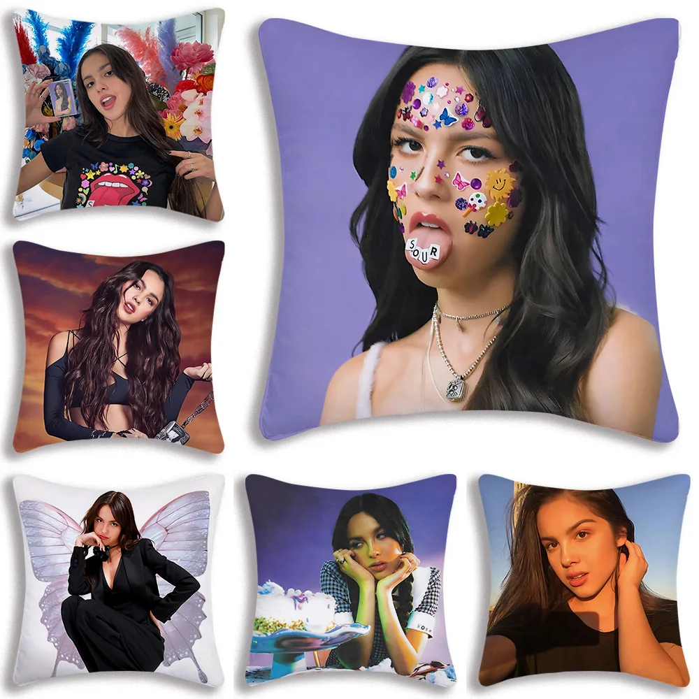 Singer O-Olivia Cool R-Rodrigo Pillow Covers Cartoon Sofa Decorative Home Double-sided Printing Short Plush Cute Cushion Cover