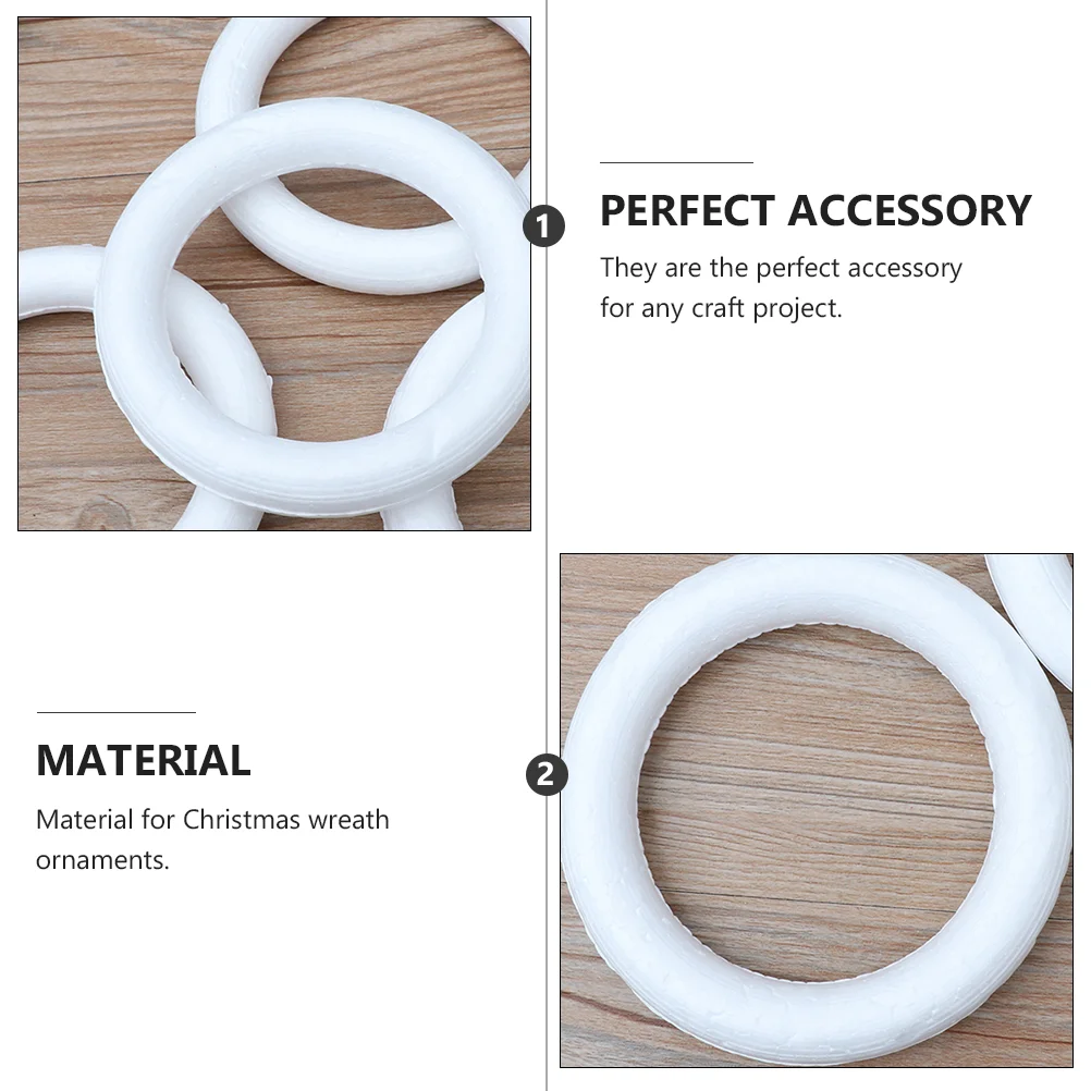 12 Pcs Foam Christmas Wreath DIY Ring Ornament Circle Craft Xmas Decorations Mini Tree Ornaments Round Crafts Bubble