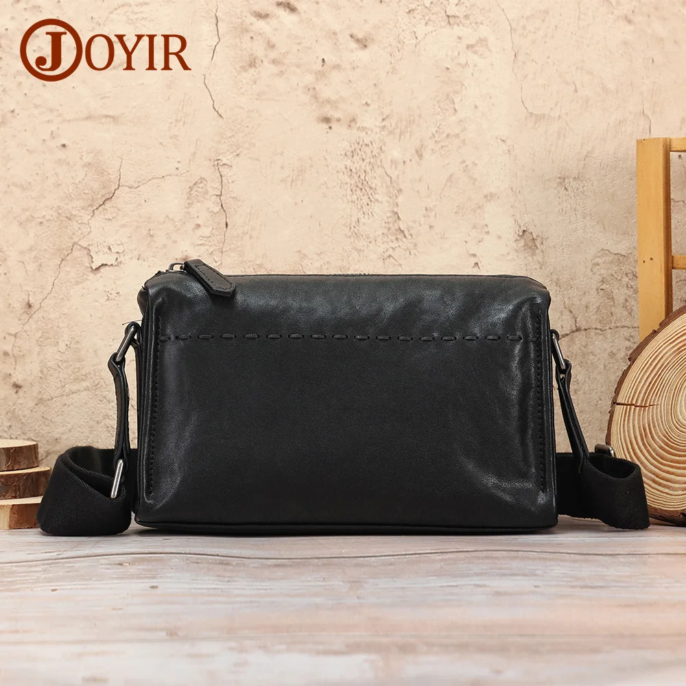 JOYIR High Quality Genuine Cowhide Leather Shoulder Messenger Bag for Men Fashion Small Crossbody Bag Daily Causal Phone Bag