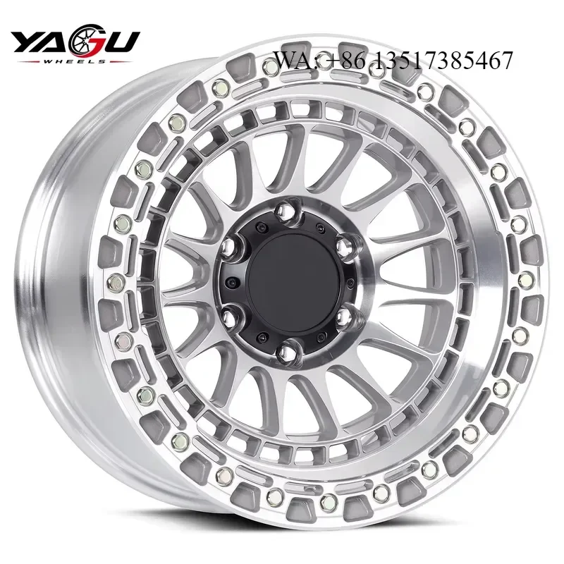 for Mojave 17 18 19 20 Inch 5x127 6x135 6x139.7 8x180 Simulated Beadlock Off Road Forged Wheels for Jeep Ford Toyota