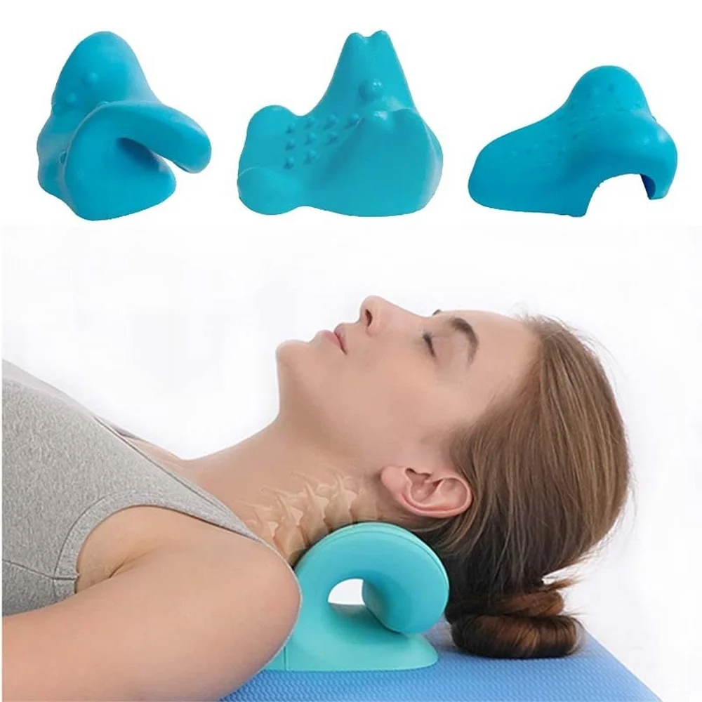 Neck and Shoulder Relaxer Cervical Traction Device Relief and Cervical Spine Alignment Chiropractic Pillow Neck Stretcher