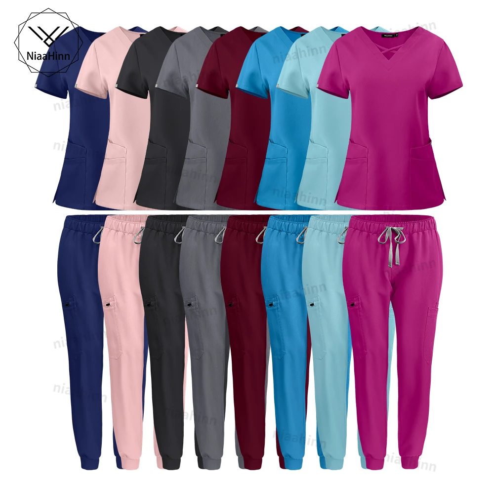 Beauty SPA Uniform Fashion Scrubs estetista Nail Stylist abiti da lavoro Scrubs Set donna uniforme da infermiera di alta qualità camice chirurgico