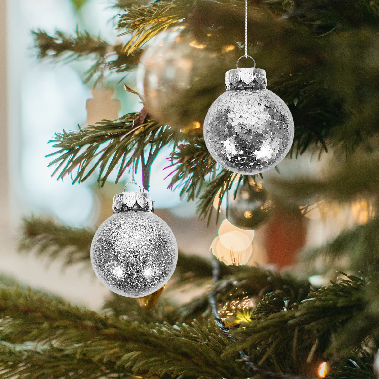 

30Pcs Christmas Ball Hanging Ornaments Xmas Tree Decorations Party Glitter Balls Festive Holiday Decor