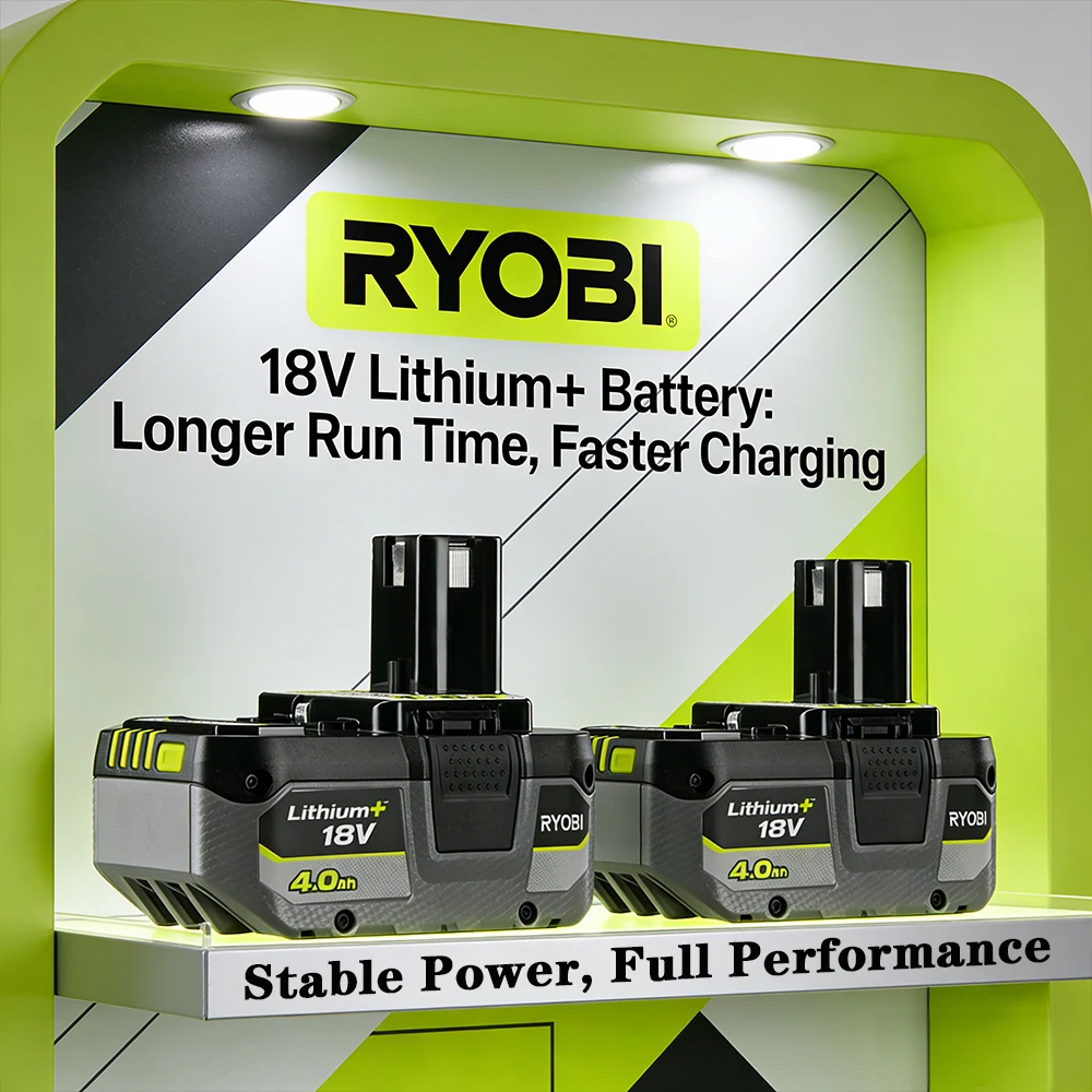 

RYOBI 18V ONE+ 6.0Ah Li-ion Replacement Battery P108 P104 P107 RB18L50 High Capacity LED Indicator Cordless Power Tool Battery