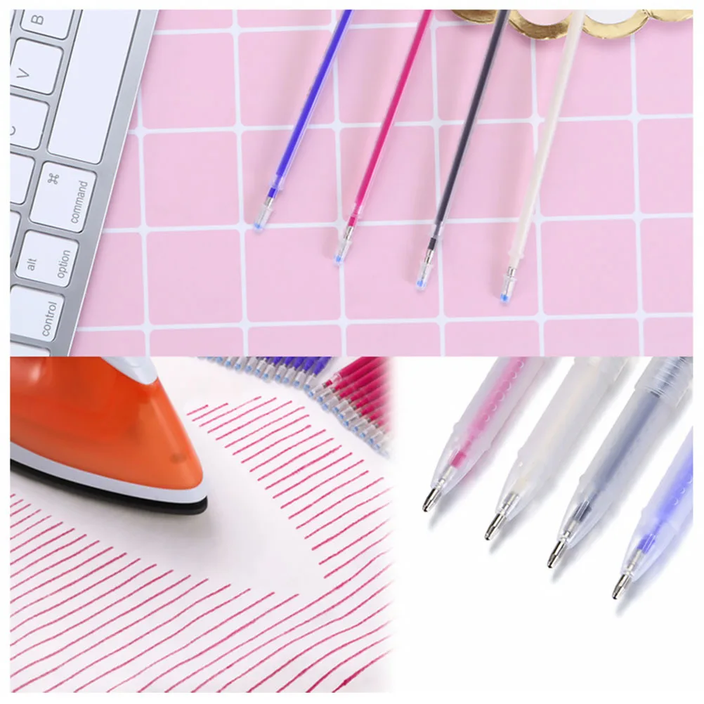 

2Sets High Temperature Disappearing Fabric Marker Pens Heat Erasable Sewing Marker Pen for Quilting Clothing Patchwork
