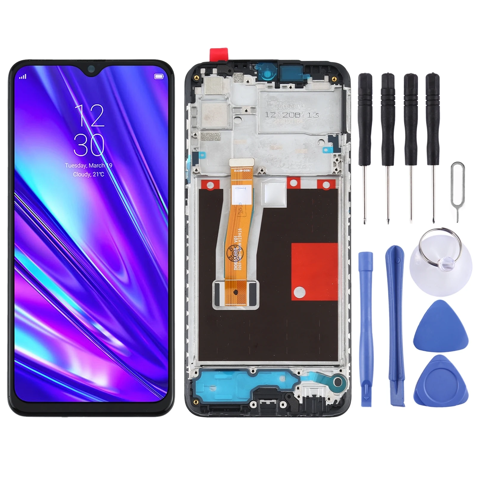 TFT LCD Screen for OPPO Realme 5 Pro / Realme Q RMX1971 Digitizer Full Assembly With Frame