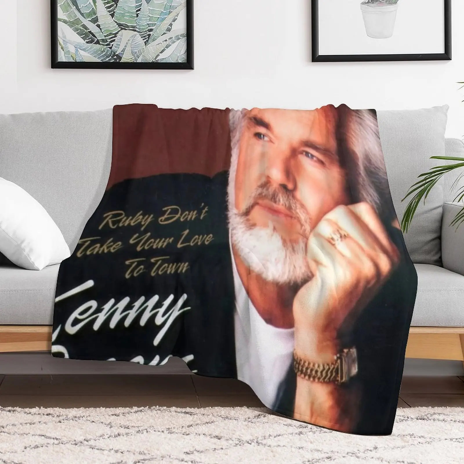 kenny rogers Throw Blanket Soft Plaid Sofa Throw Blankets