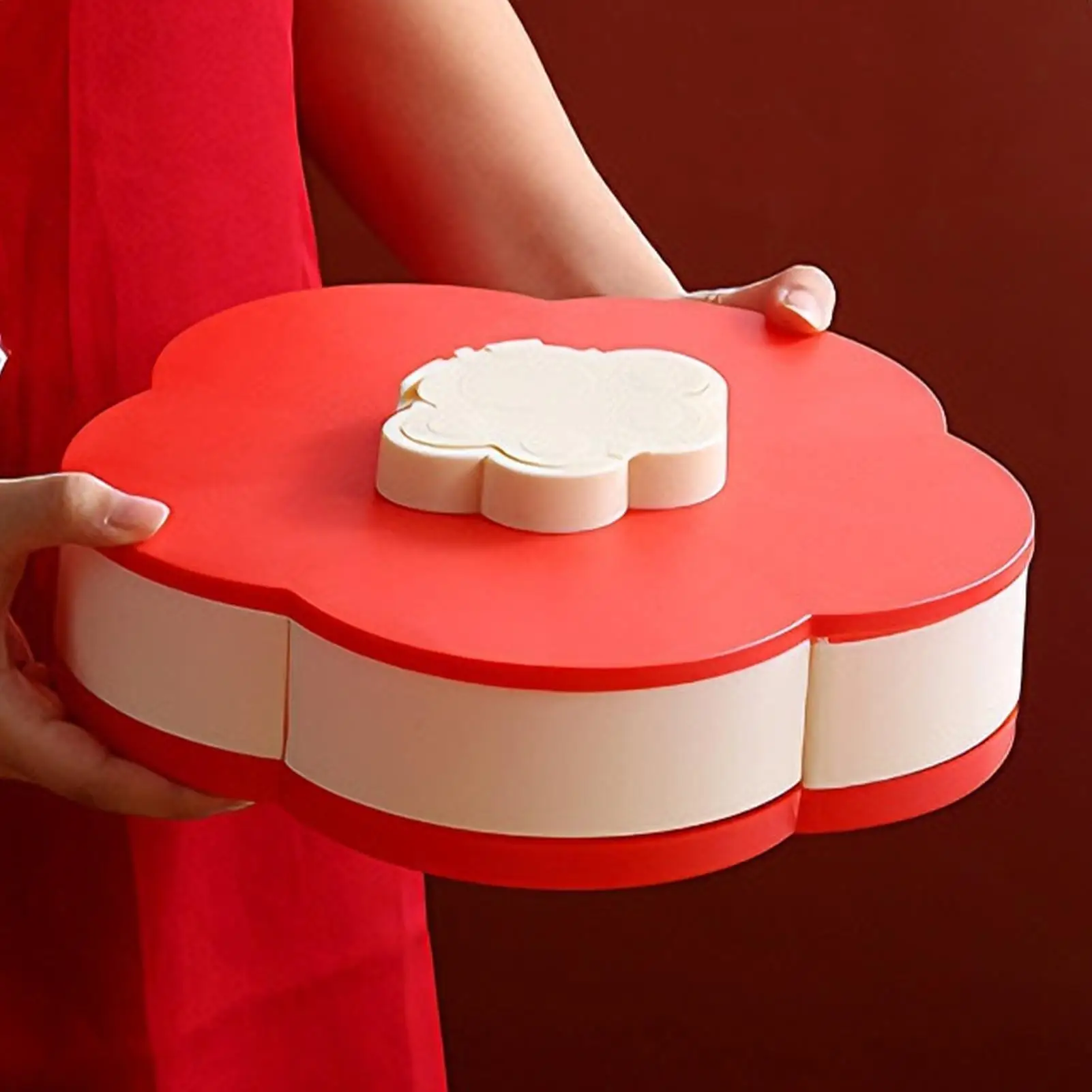 

Вращающийся поднос-органайзер в форме лепестка с разделителями для овощей, для кухни, пикника, вечеринки, фуршета, бранча, ужина