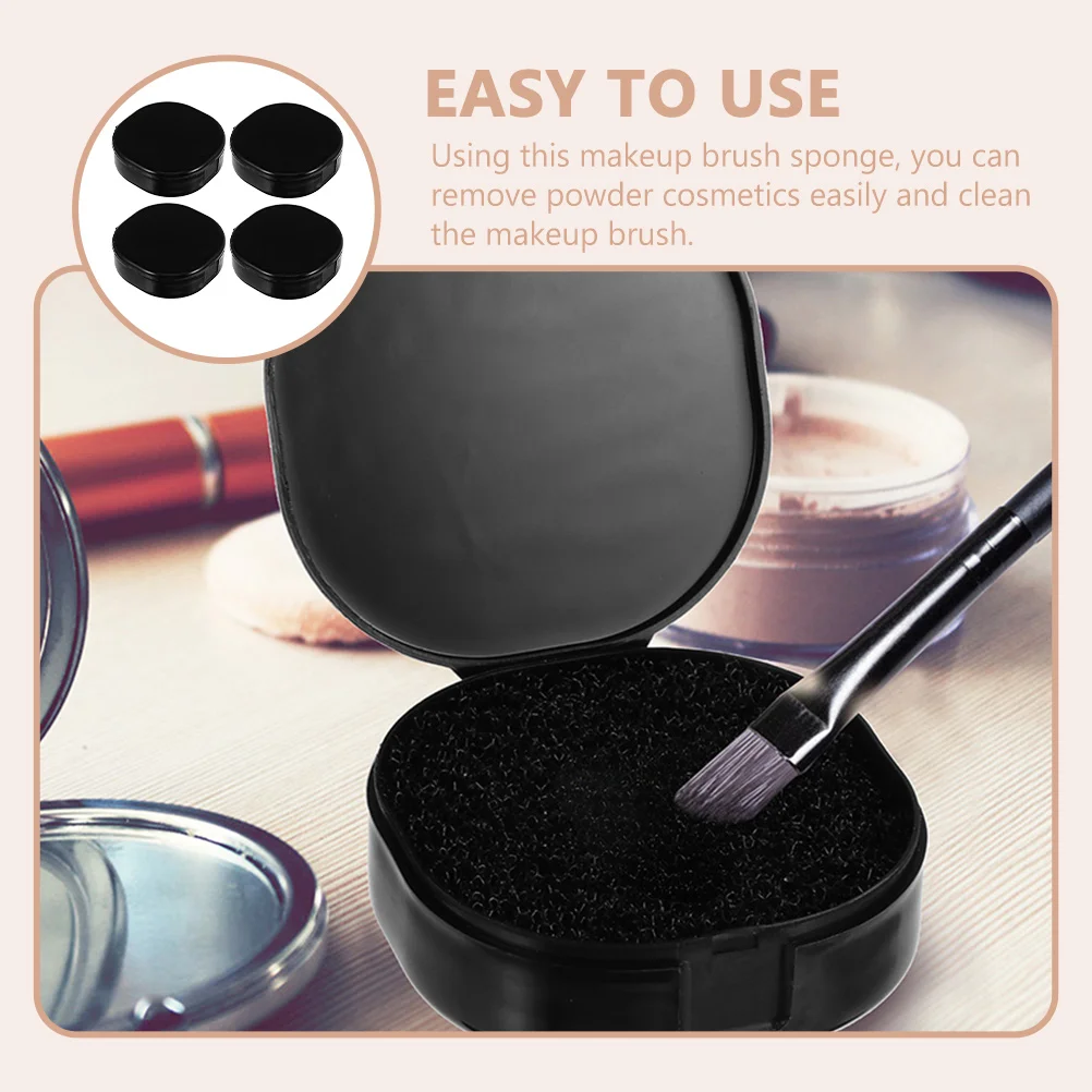

4pcs Makeup Brush Cleaning Sponge Dry Powder Remover Case Eyeshadow without Water Brush Cleaner Box for Female Gift for Makeup