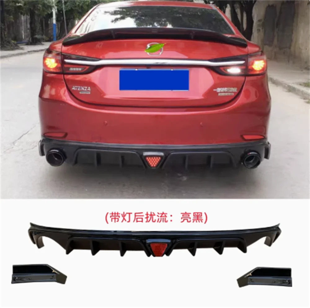 

For Mazda 6 Atenza 2014-2017 ABS black color Color Front Corner Bumper Skid Lip Protector Guard Covers Spoiler 3Pcs Car Styling