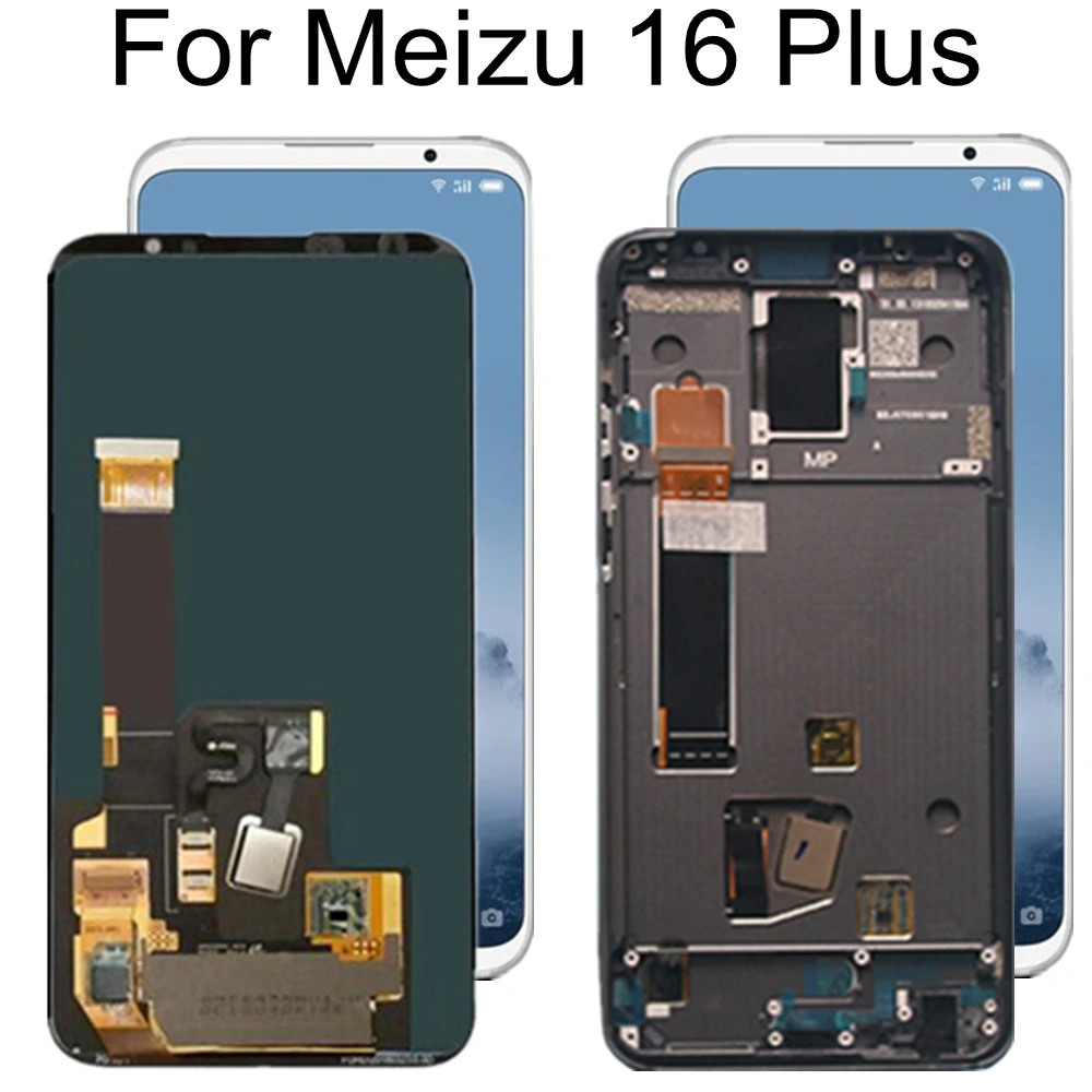 AMOLED 6.5  FOR Meizu 16 PLUS M892 LCD Display Touch Screen Digitizer Assembly Replacement Accessories FOR Meizu 16PLUS LCD