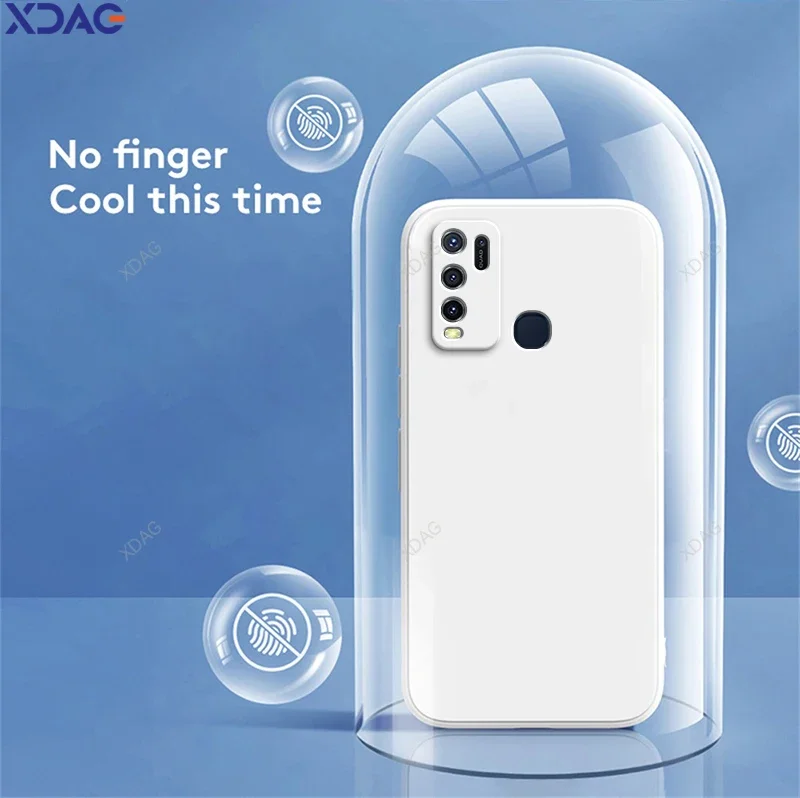 Shockproof Basic Liquid Silicone Case Cover for VIVO Y30 Y50 1938 Original Funda Phone High Qualtiy Soft Back Accessorie Carcasa image 4