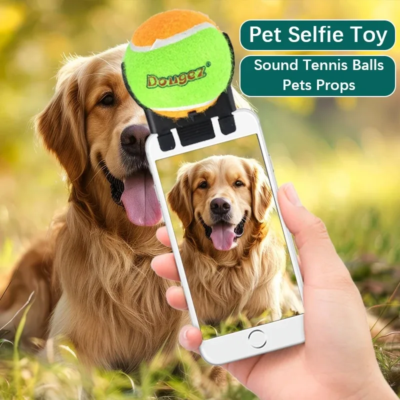 Neue Pet Selfie Telefon Halter Hund Stimme Spielzeug Tennis Ball Prop Petting Requisiten Ätherisches Schießen PP Kunststoff Material Pet Liefert