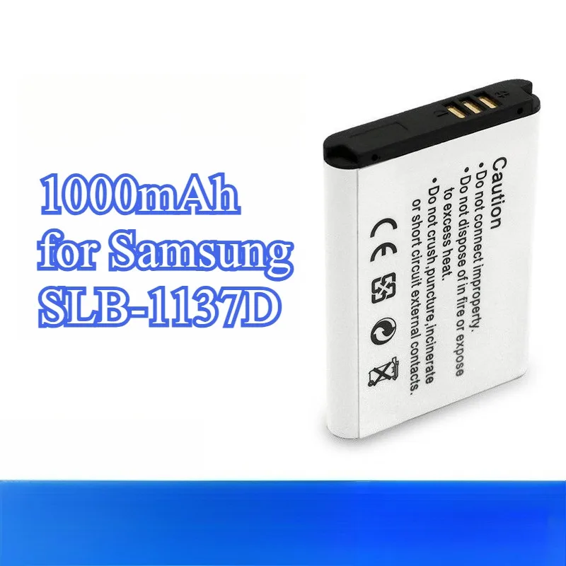 แบตเตอรี่ทดแทน 1000mAh สำหรับกล้องดิจิตอล Samsung SLB-1137D ใช้ได้กับรุ่น NV11 NV100 NV103 NV106 SL310W ES75 ES90